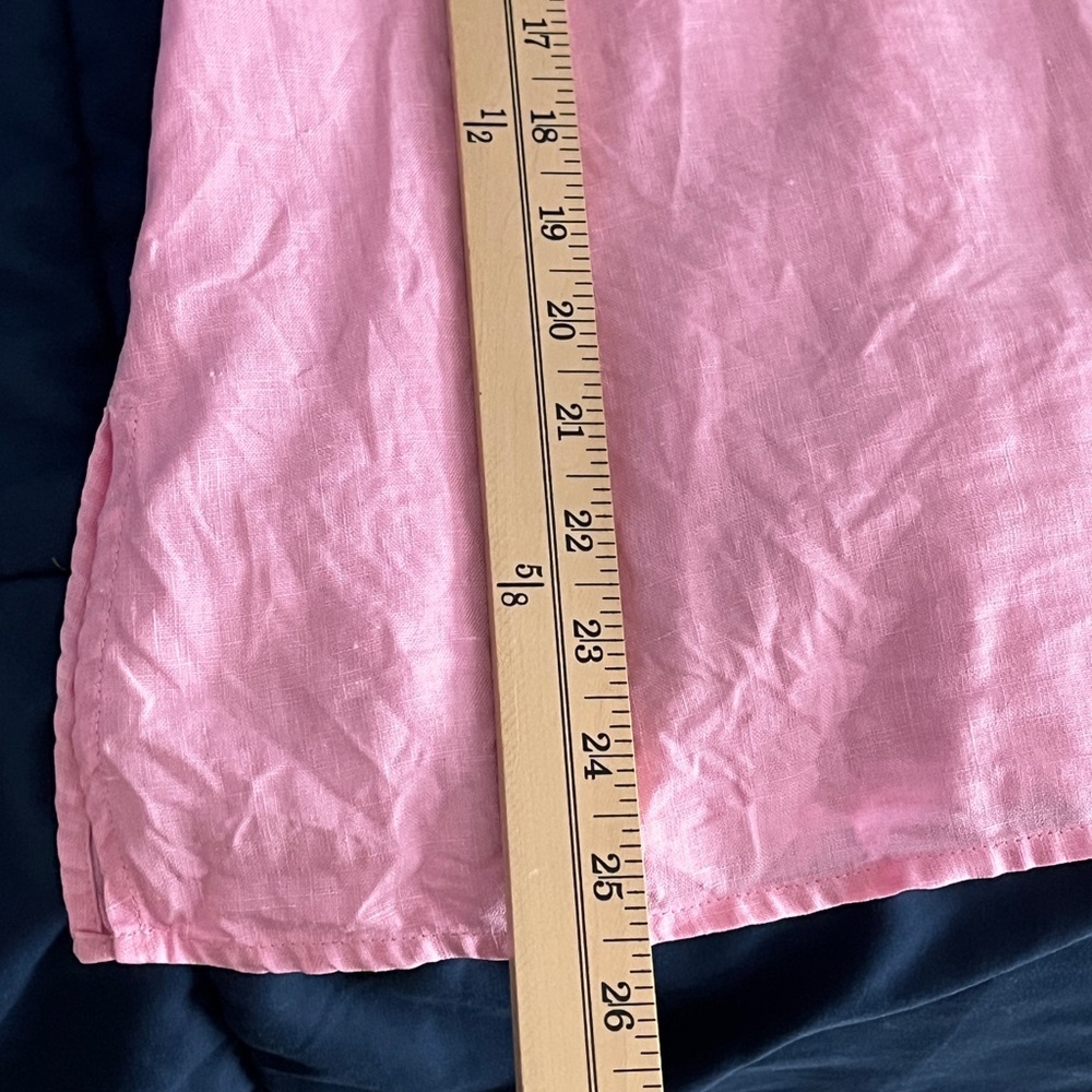 Edward Irish Linen Pink Embroidered Women's Top XL - Picture 8 of 8